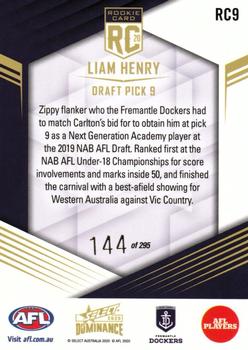 2020 Select Dominance - 2020 Rookies #RC9 Liam Henry Back